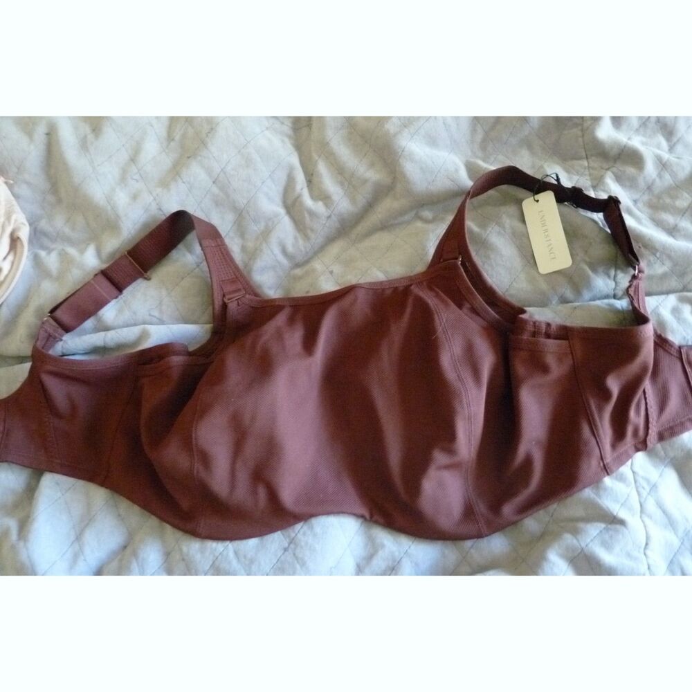 Understance Merlot Burgundy Red Underwire Princess Seam Sport Bra Top 34L